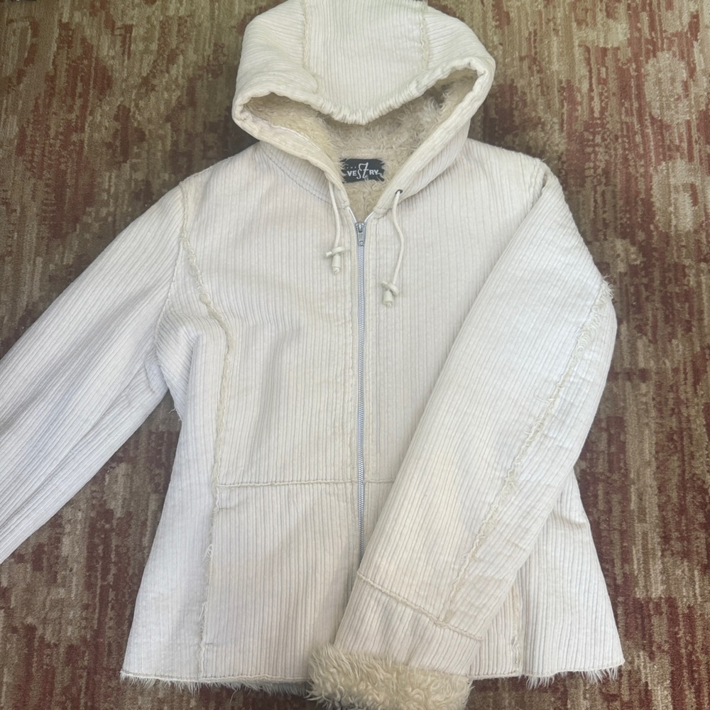 The Vestry Cream Hooded Utility Jacket! Made in ITALY!